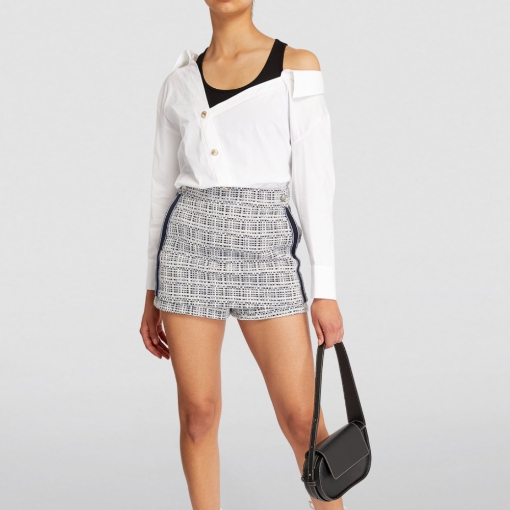 Brand New Maje Asymmetric Trompe-L'oeil Shirt (Size 1/S)